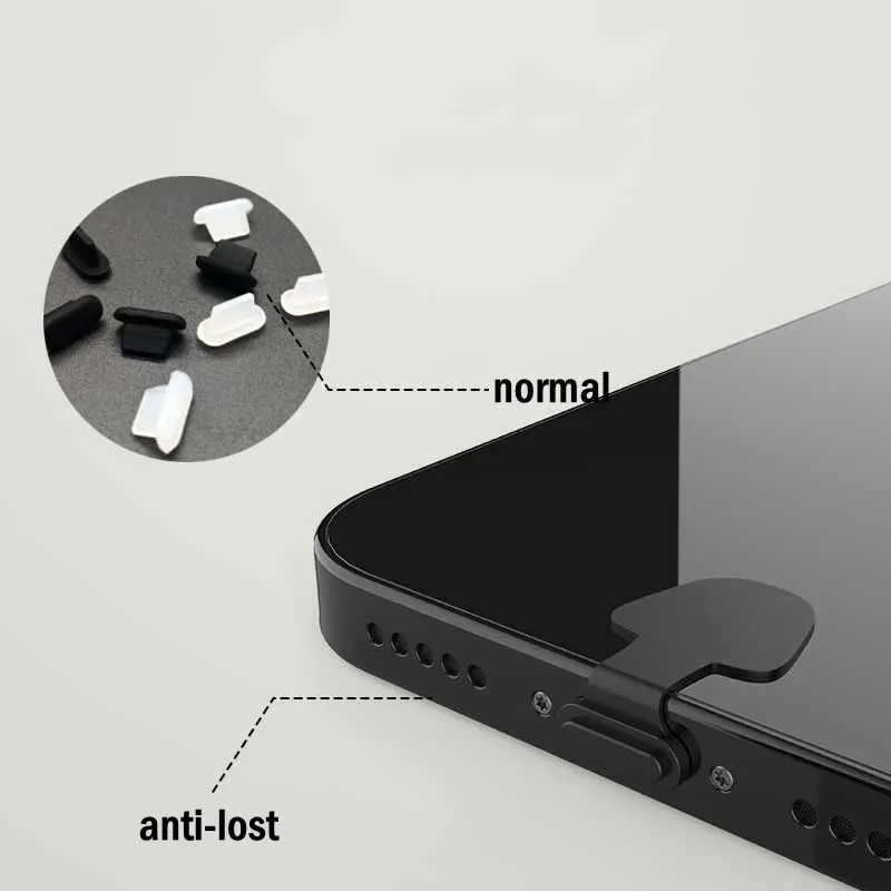 2 4 6PCS Charging Port Anti-Dust Dirt Plug For iPhone Samsung USB Type-C Port Protector Silicone Dustplugs Cover Anti-Lost Cap