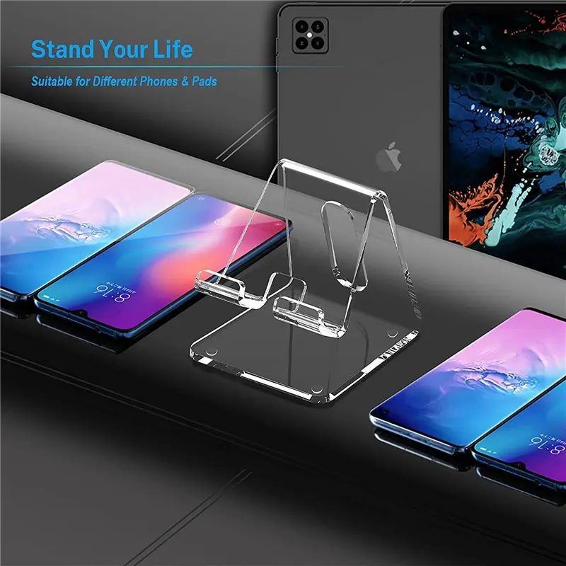 Transparent Acrylic Mobile Phone Display Stand Counter Mobile Phone Display Base Bracket Desktop Mobile Phone Lazy Stand Bracket