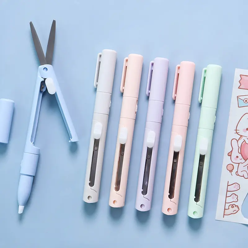 Morandi Multifunction Utility Knife Paper Cutter Cutting Paper Scissors DIY Ceramic Blade Pen Knife Office and School Supplies