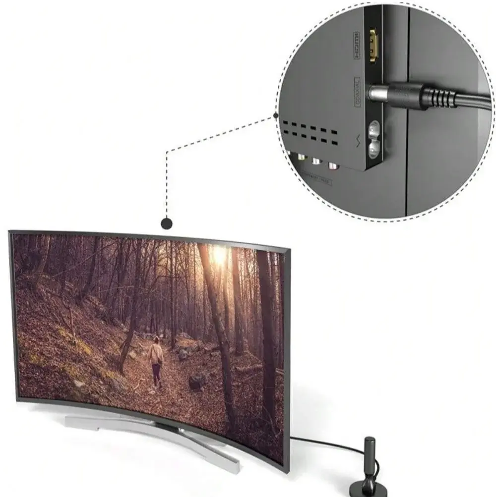HD digital TV antenna indoor outdoor, magnetic base and 360° reception support smart 4K 1080P and HDTV free local channels