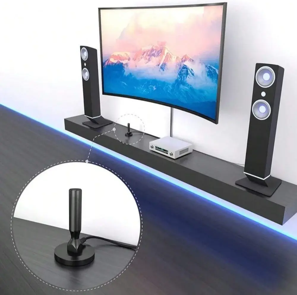 HD digital TV antenna indoor outdoor, magnetic base and 360° reception support smart 4K 1080P and HDTV free local channels