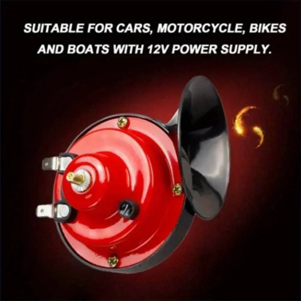 Waterproof Train Horn Suitable for Trucks, Boats, Cars, Motorcycles, Bicycles, Super Snail Horn, Red, Black, 12V