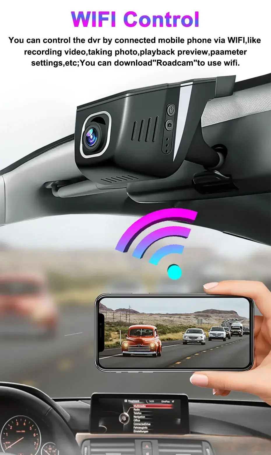 Wireless Hidden Car Camera - 1080P HD DVR, Real-Time Parking Guard & Seamless App Control