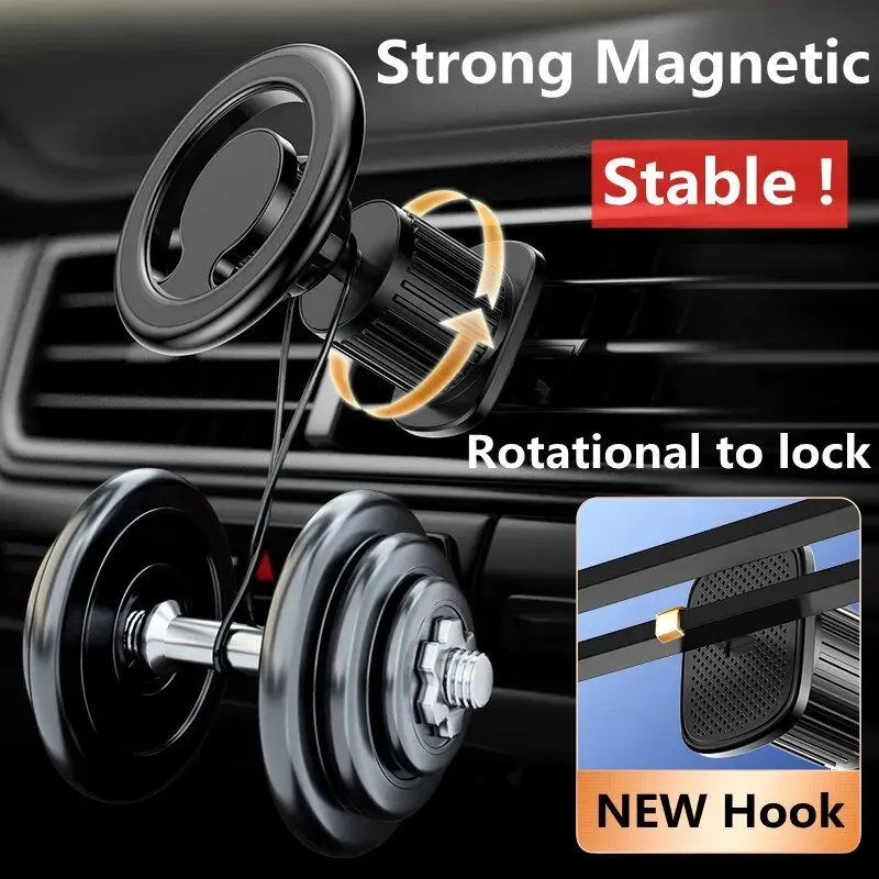 Macsafe Magnetic Car Phone Holder Stand For iPhone 16 15 14 13 12 11 Samsung Xiaomi Redmi Magnet Car Mount Support GPS Bracket