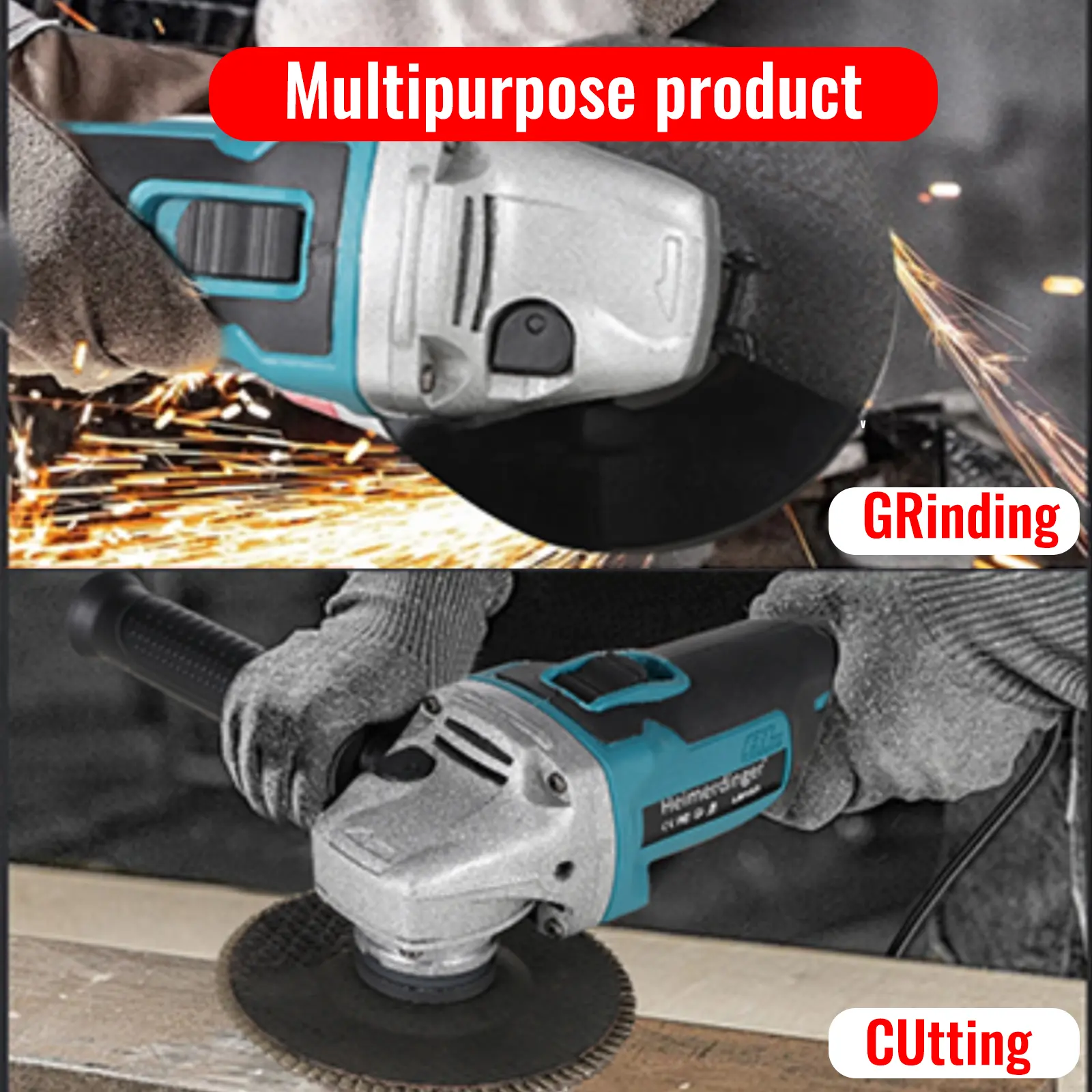 18V Cordless Brushless Angle Grinder, Compatible with Makita Battery,For Metal,Stone and Wood Cutting, No battery