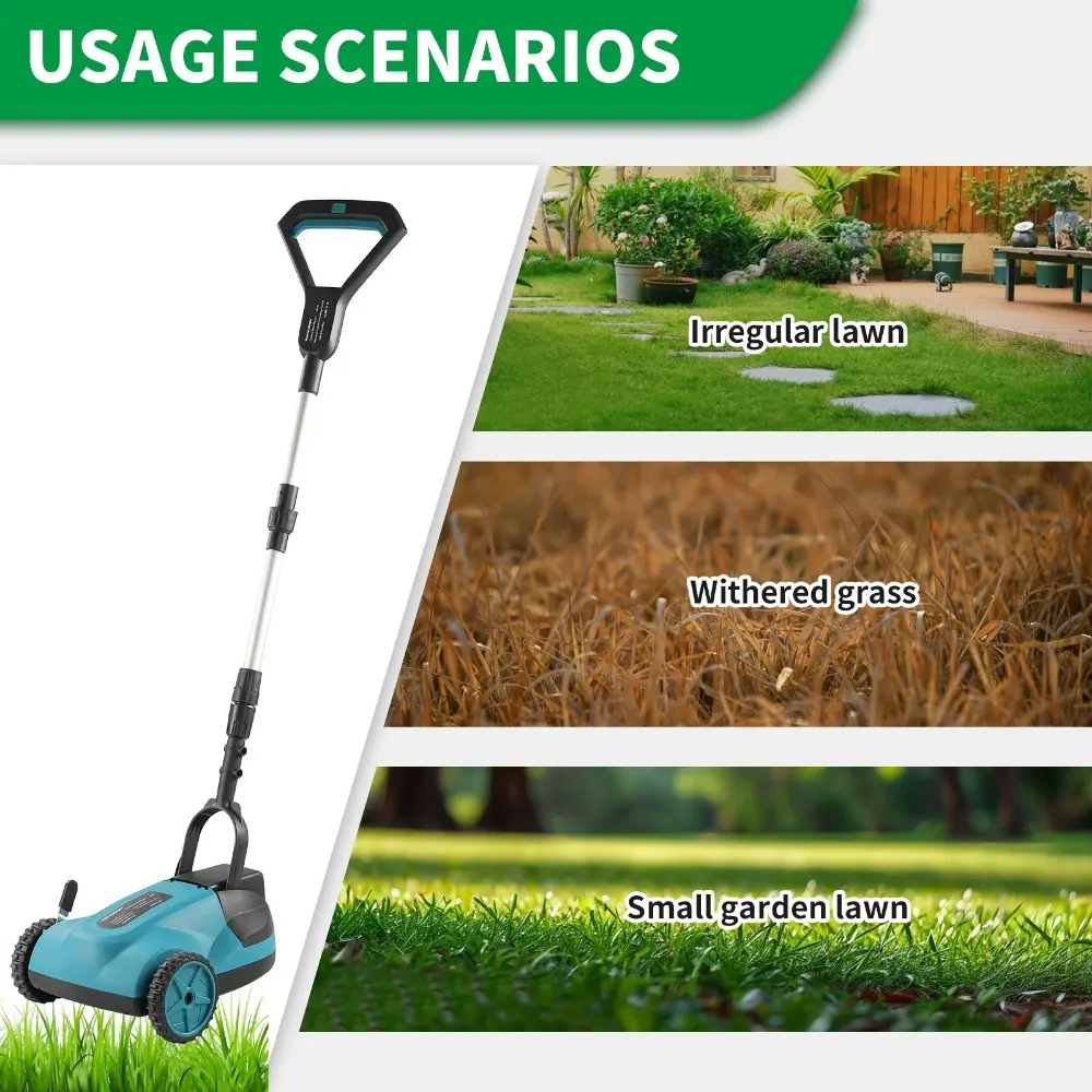Cordless Electric Brushless Lawn Mower, Cordless (Push) Lawn Mower with 3-Position Depth Adjustment, No battery