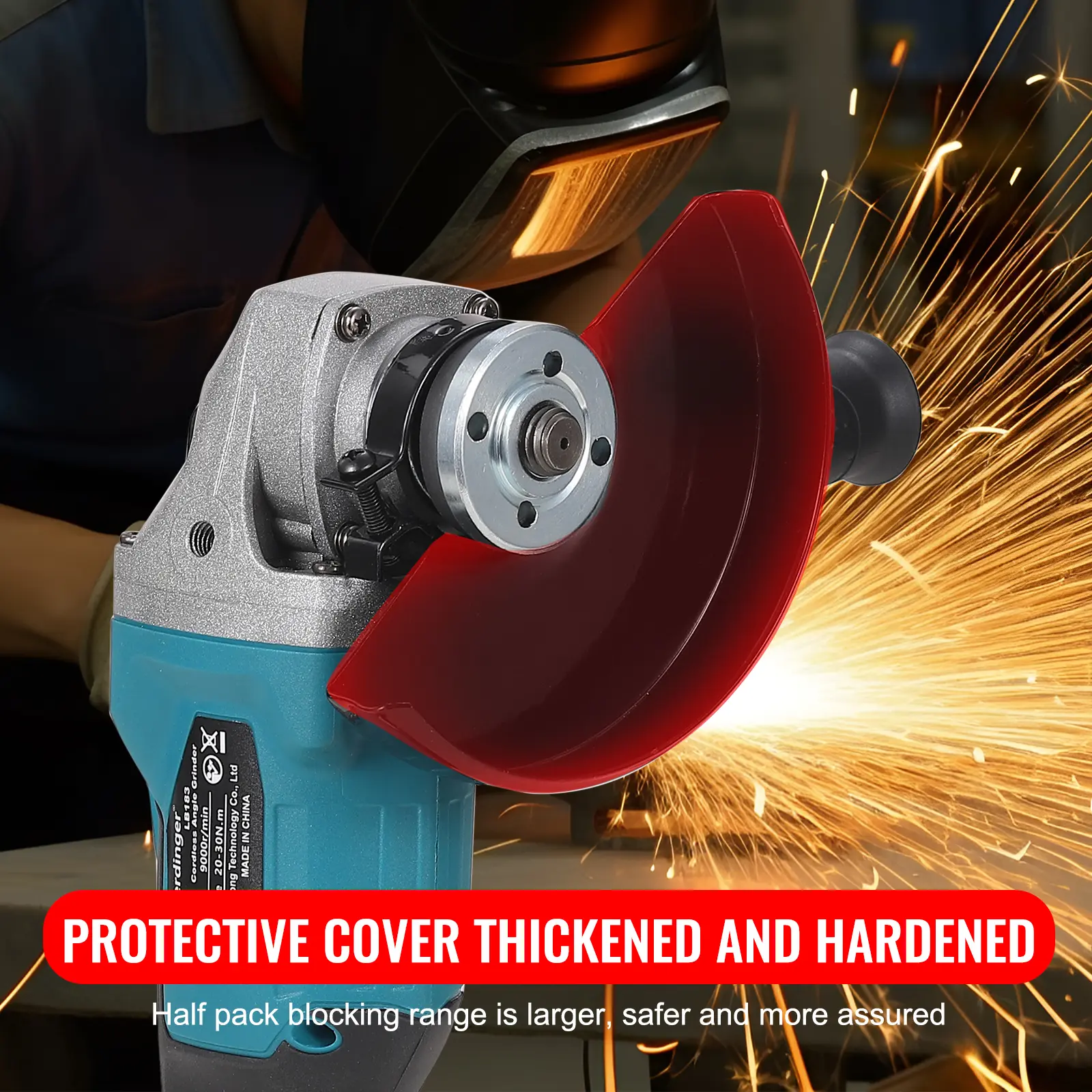 18V Cordless Brushless Angle Grinder, Compatible with Makita Battery,For Metal,Stone and Wood Cutting, No battery