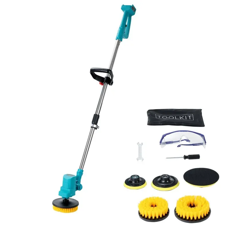 Heimerdinger Cordless Cleaning Brush Multi-Surface Adjustable Speed 60dB Quiet Interchangeable Brush Heads, No battery