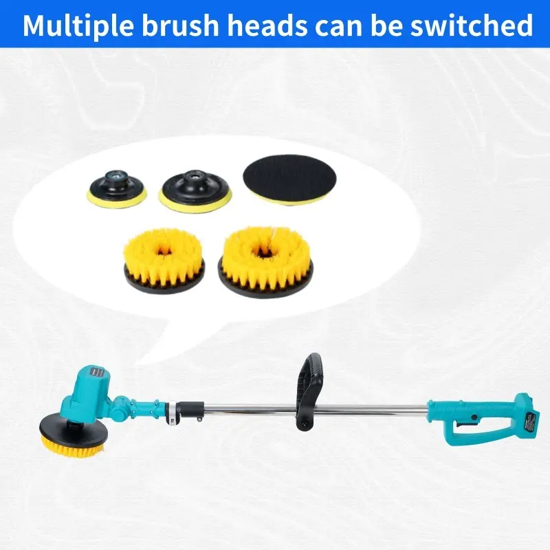 Heimerdinger Cordless Cleaning Brush Multi-Surface Adjustable Speed 60dB Quiet Interchangeable Brush Heads, No battery