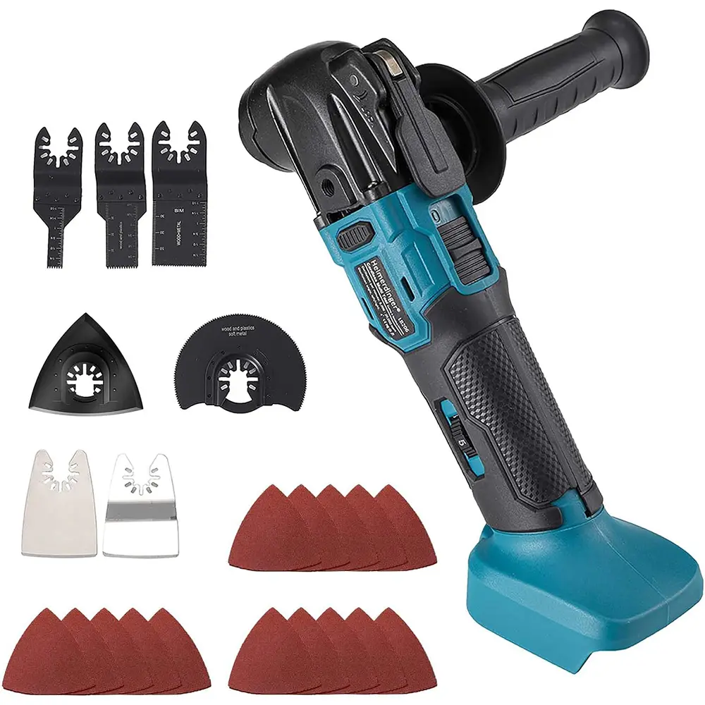 Heimerdinger Cordless Oscillating Tool, Brushless-Motor Tool with Auxiliary Handle, Oscillating Multi-Tool for Scraping, Sanding
