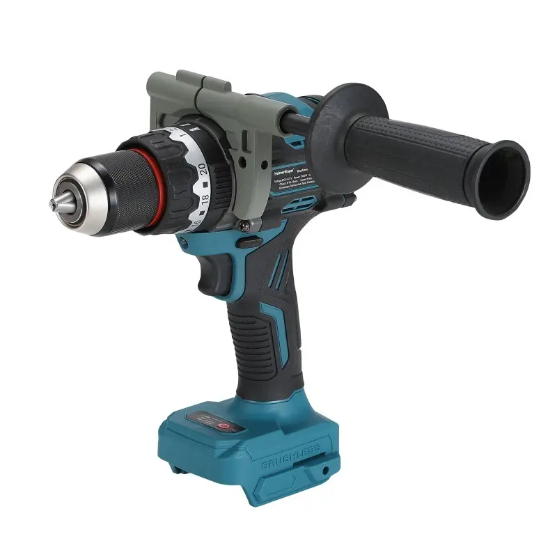 13mm 160NM Cordless Drill Brushless Impact Drill Auto-locking Chuck Ice Drill Fishing with Anti-Twister Gyro Sensor, No battery