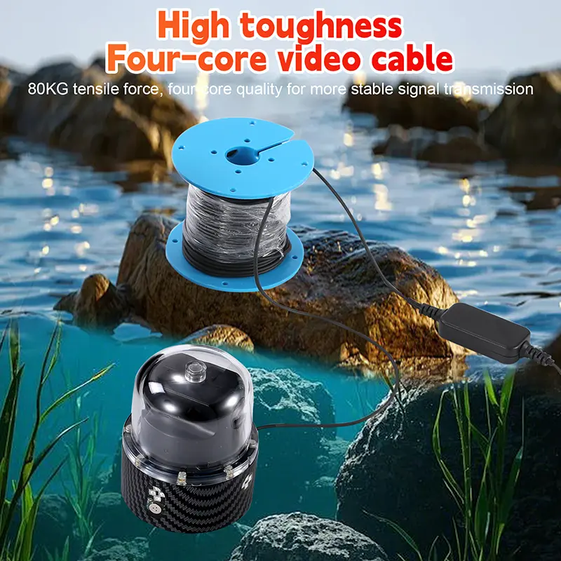 Heimerdinger 360° Rotating Underwater Fish Finder with HD Night Vision, IPX7, Temp & Depth Sensor for Ice/Kayak/Fishing