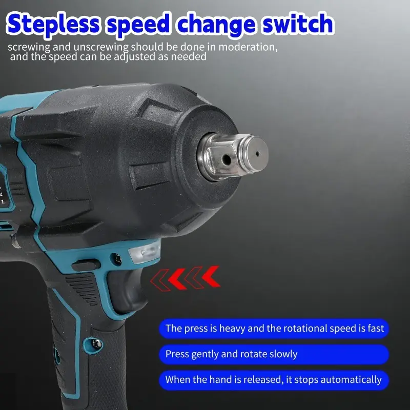 Heimerdinger 1600N cordless Brushless Impact Wrench LB268, Cordless Power Tool with LED Light, 3-Speed, High Torque, No battery