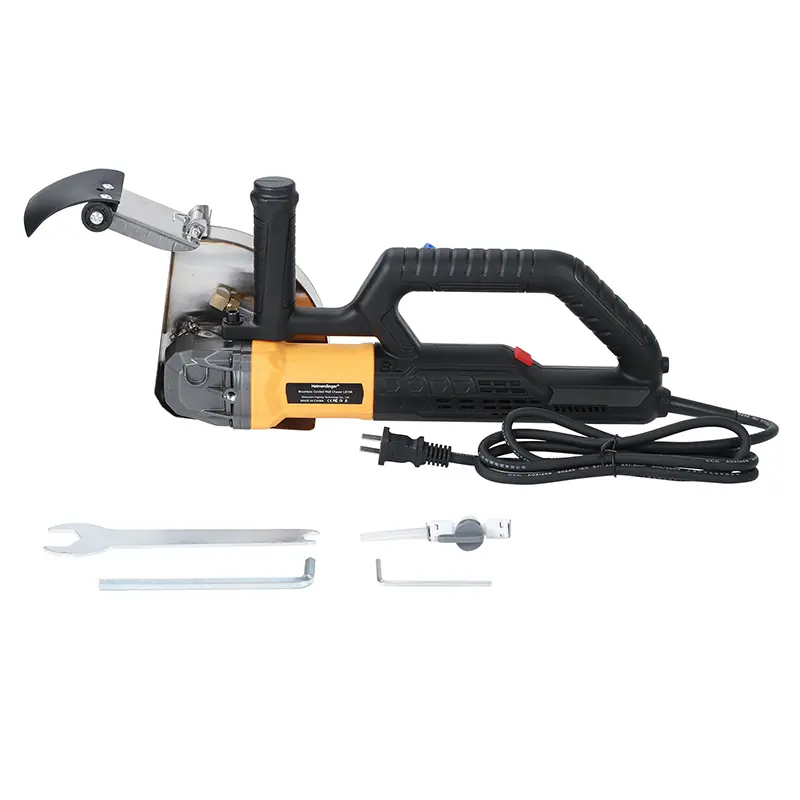 220V Professional Brushless Wall Groover & Cutter - 3000W, Dust-Free Water Cooling, 140° Cover for Concrete/Brick/Marble​
