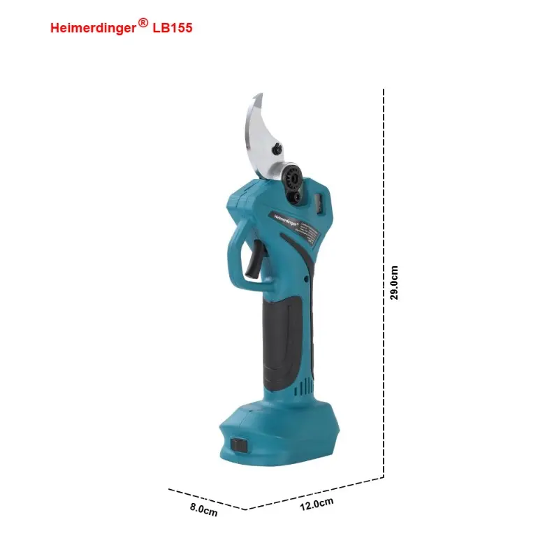 Heimerdinger Brushless 300W Pruning Shears 1.8T Bite Force, 40MM Branch Cut, 19800RPM, Cordless 18V, Digital Display, No battery