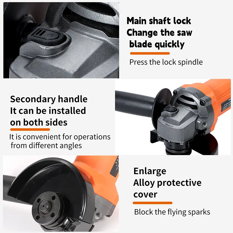 Heimerdinger Brushless  4-1/2" Angle Grinder | 3D Heat Dissipation | 55mm Light Body | Alloy Guard | Heavy Duty Cutting
