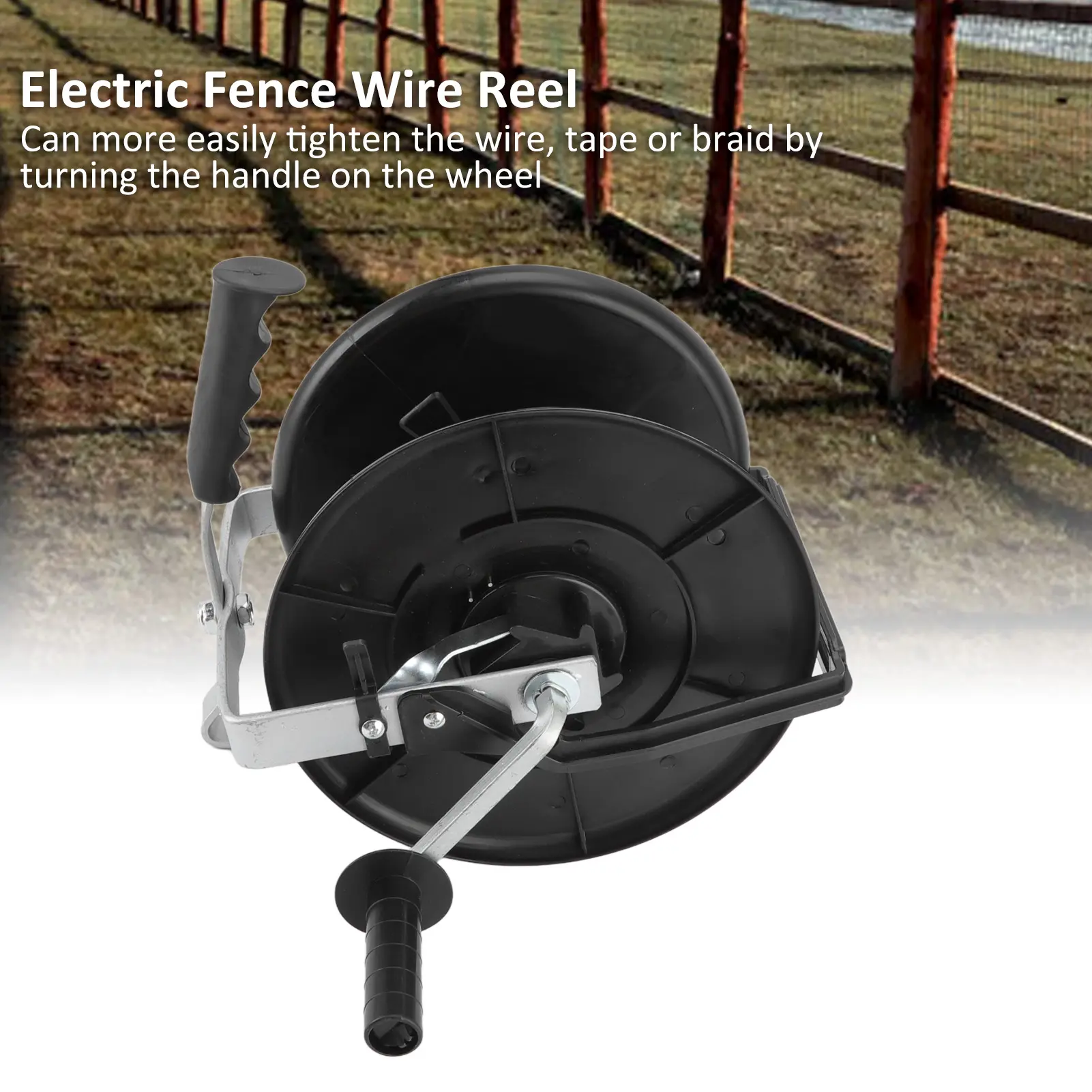 Electric Fence Wire Reel Manually High Strength ABS Fence Electrified Rope Cord Reel Electrified Rope Winder for Farm