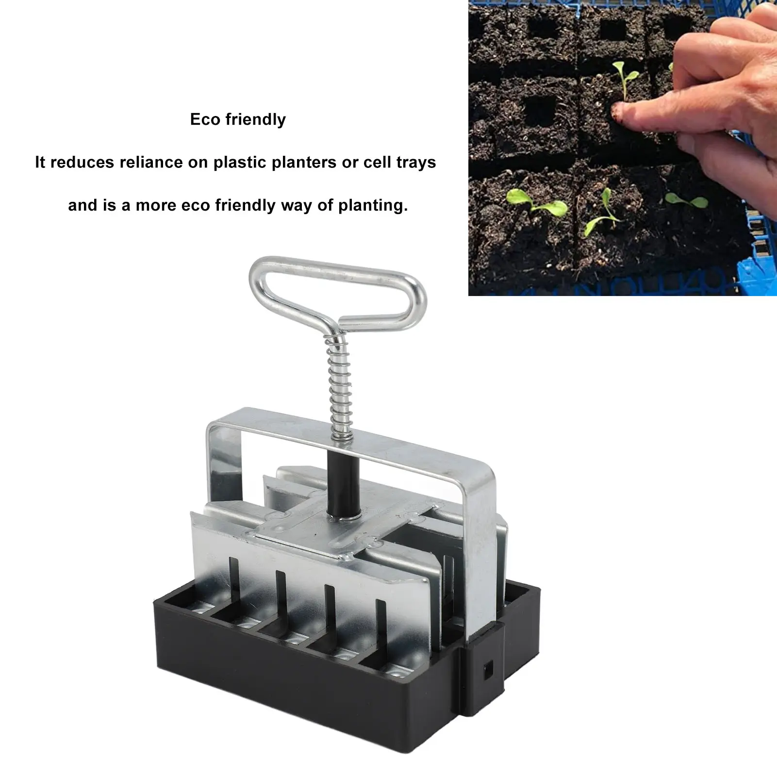 Soil Block Maker 20 Cells Manual Eco Friendly Space Saving with Comfortable Grip Soil Blocker for Garden