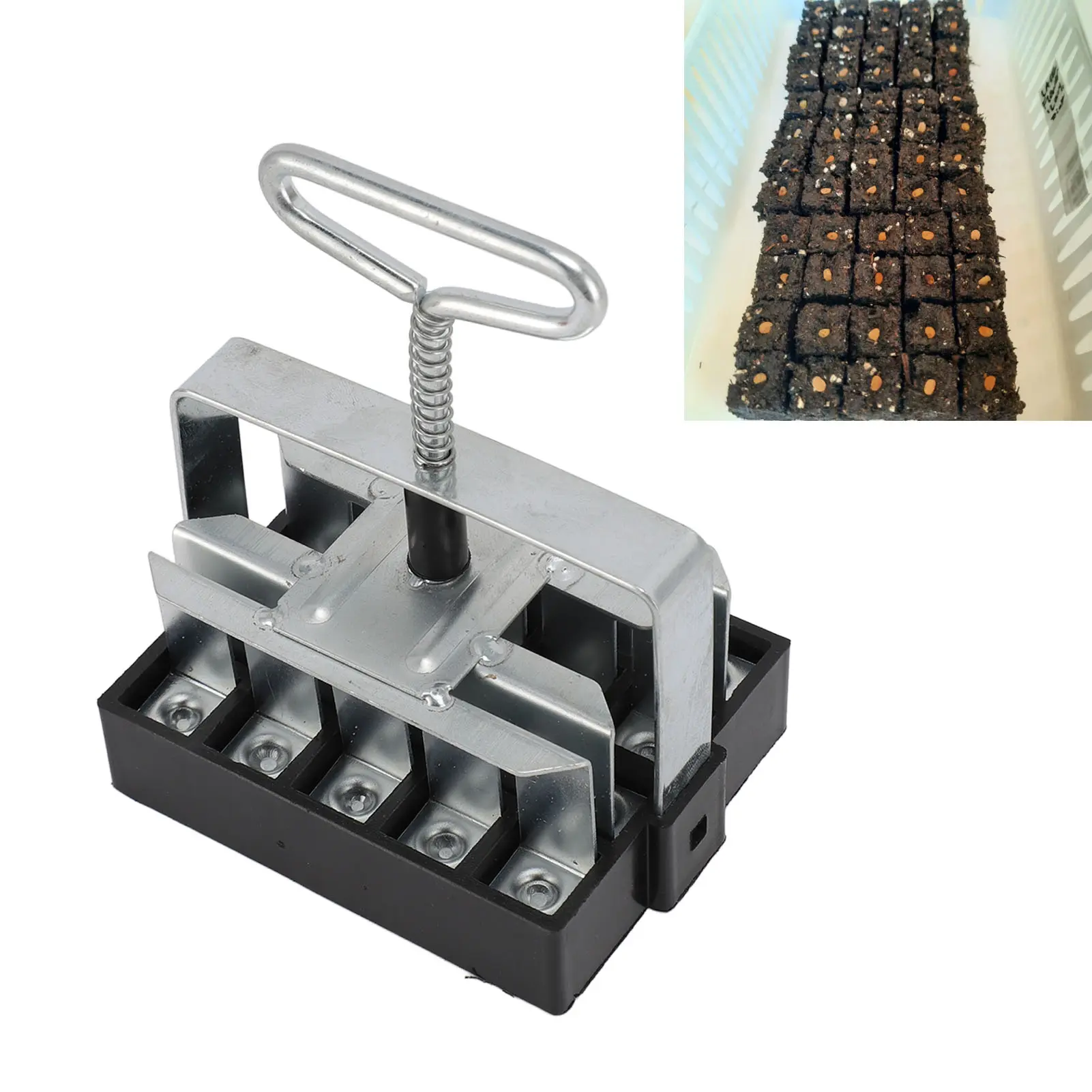 Soil Block Maker 20 Cells Manual Eco Friendly Space Saving with Comfortable Grip Soil Blocker for Garden