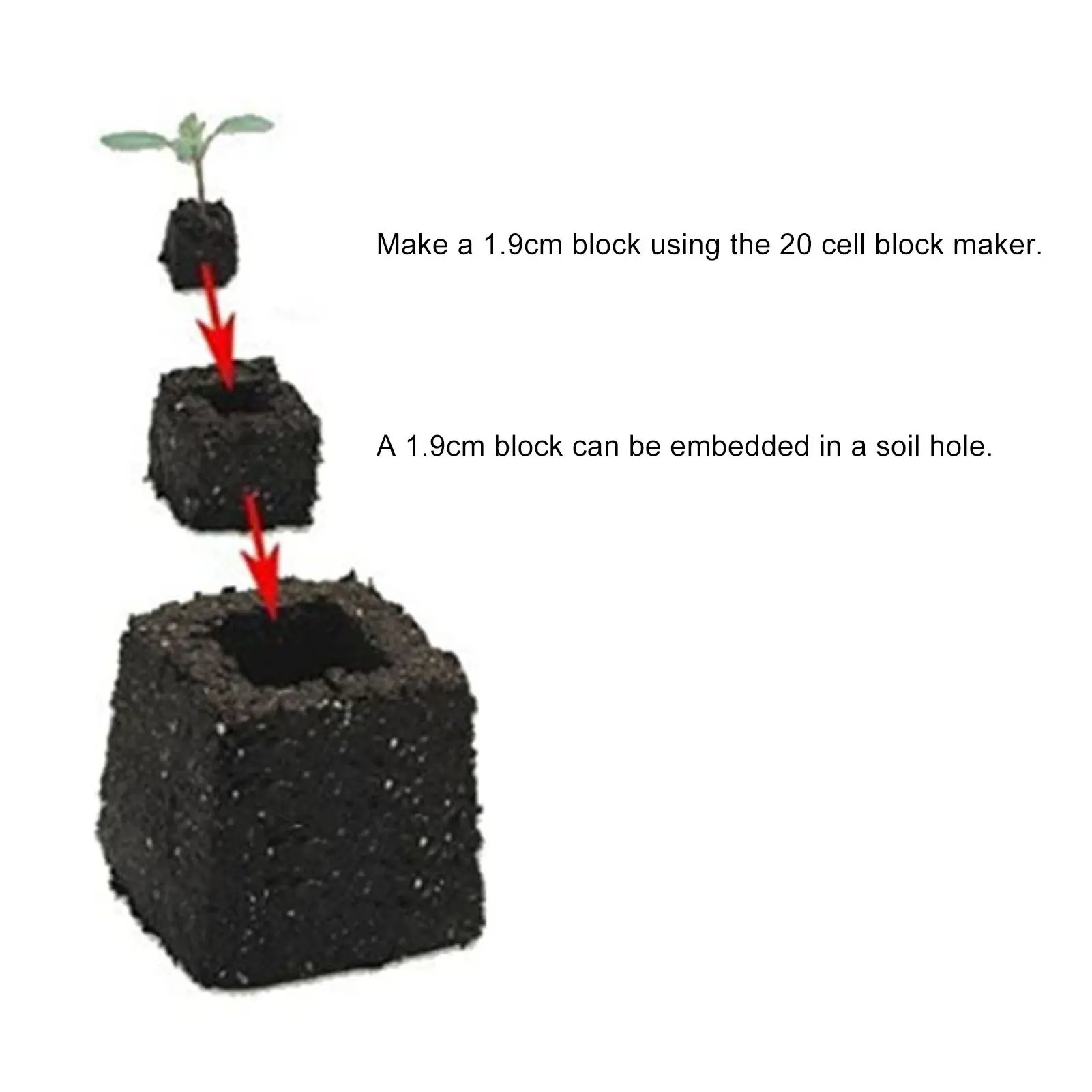 Soil Block Maker 20 Cells Manual Eco Friendly Space Saving with Comfortable Grip Soil Blocker for Garden