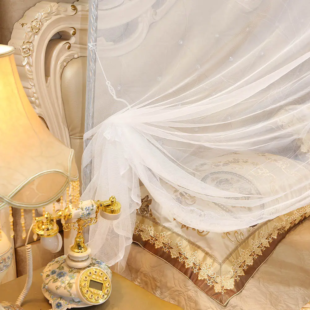 Mosquito Net Luxury Princess Four Corner Post Bed Curtain Canopy Netting Mosquito Net Bedding