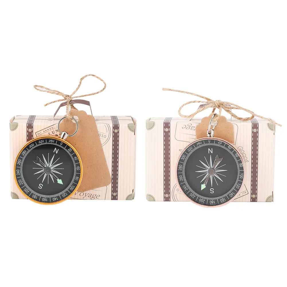 20Pcs Wedding Gift Box Candy Boxes with Compass and Kraft Tags for Travel Wedding Favors Decorations