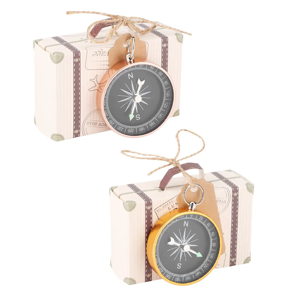 20Pcs Wedding Gift Box Candy Boxes with Compass and Kraft Tags for Travel Wedding Favors Decorations