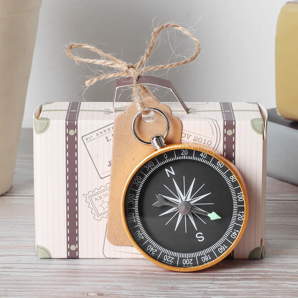 20Pcs Wedding Gift Box Candy Boxes with Compass and Kraft Tags for Travel Wedding Favors Decorations