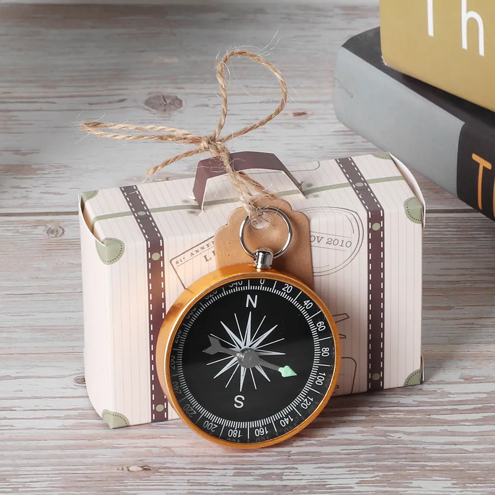 20Pcs Wedding Gift Box Candy Boxes with Compass and Kraft Tags for Travel Wedding Favors Decorations