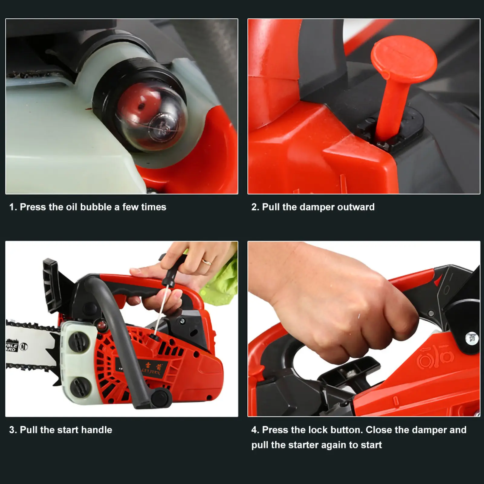 Chain Saw Easy Start Chain Saw Single‑Handed 25CC Gasoline Logging Saw Small Chainsaw for Wood Cutting