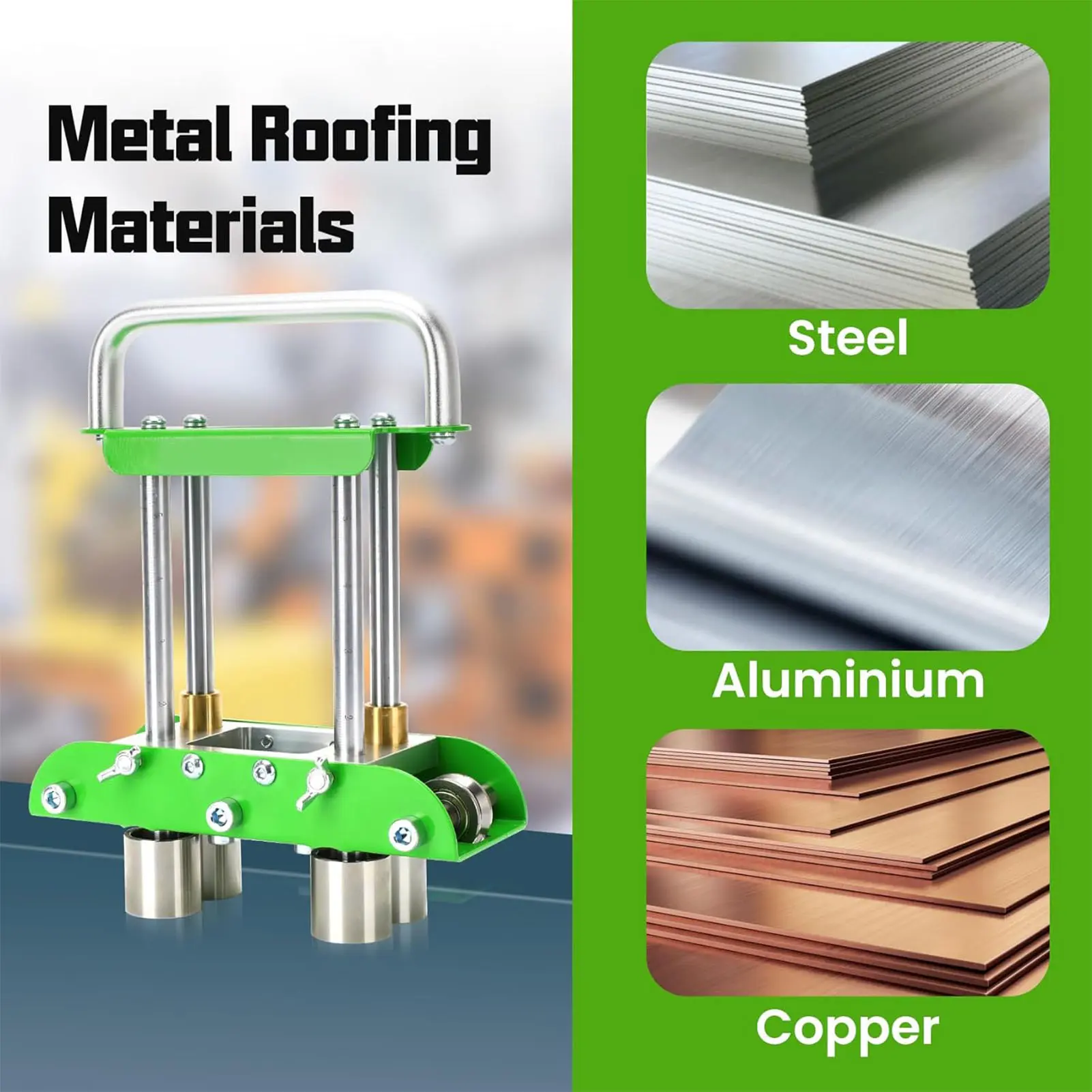 Edge Roller 0 to 90 Degree Steel Aluminum Copper Plate Edge Rolling Bending Tool with 8 Inch Shears for Metal Roofing