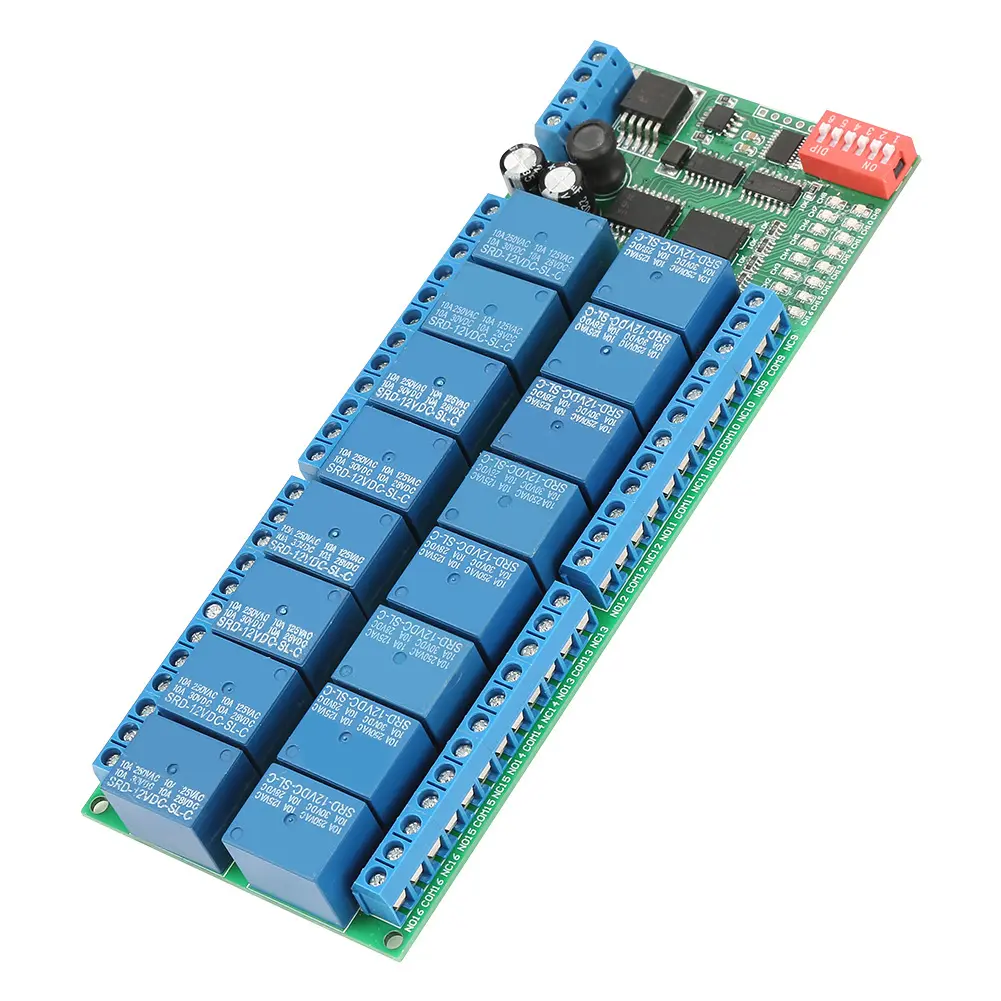 Relay Module 12V 16 Channel MODBUS RTU  Relay Module Board PLC Controller Serial Port   Relay Relay Module