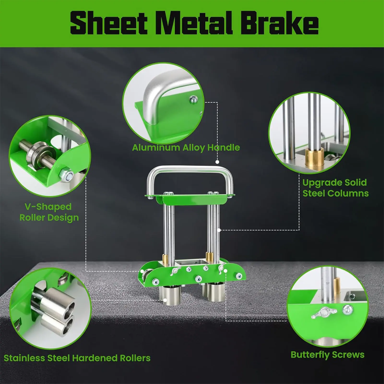 Edge Roller 0 to 90 Degree Steel Aluminum Copper Plate Edge Rolling Bending Tool with 8 Inch Shears for Metal Roofing