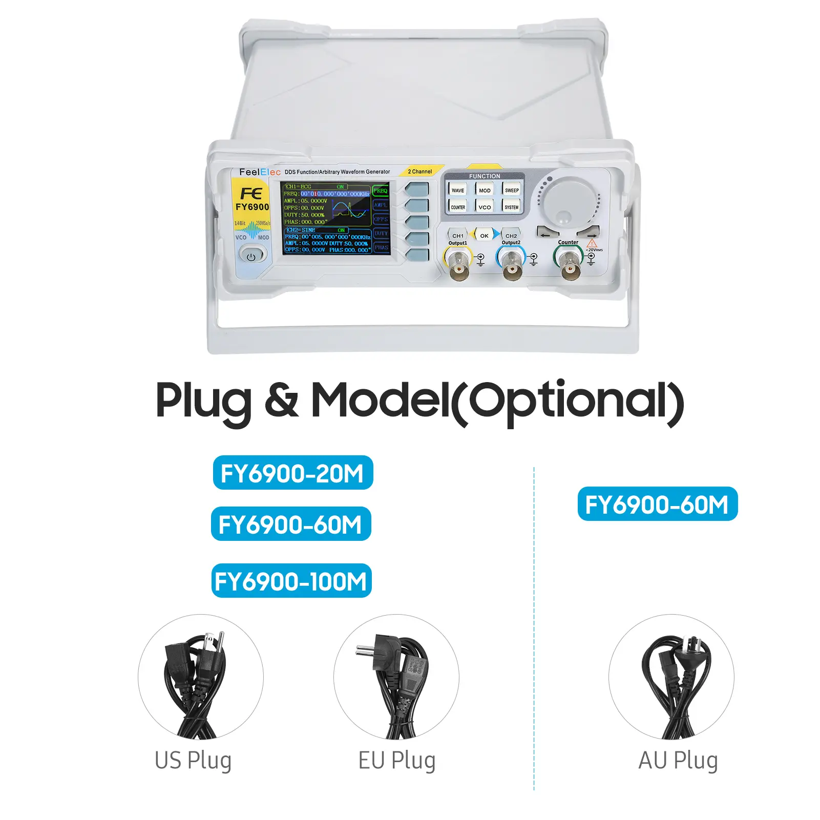 60MHz Function Signal Generator High Precision Digital DDS Dual-channel Function Signal/Arbitrary Waveform Generator Pulse Signa