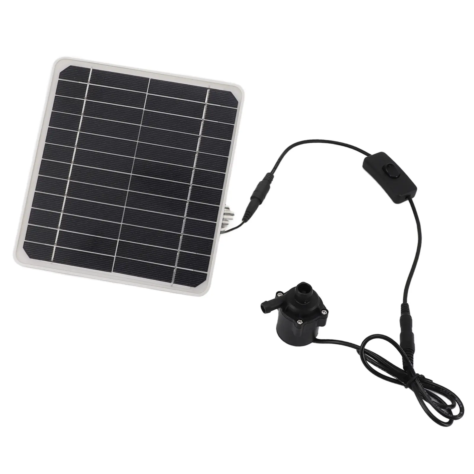 50W Solar Powered Water Pump Solar Panel Kit 24 Hour Operation Solar Panel Water Fountain Pump Kit with Switch Adjustment for Bi