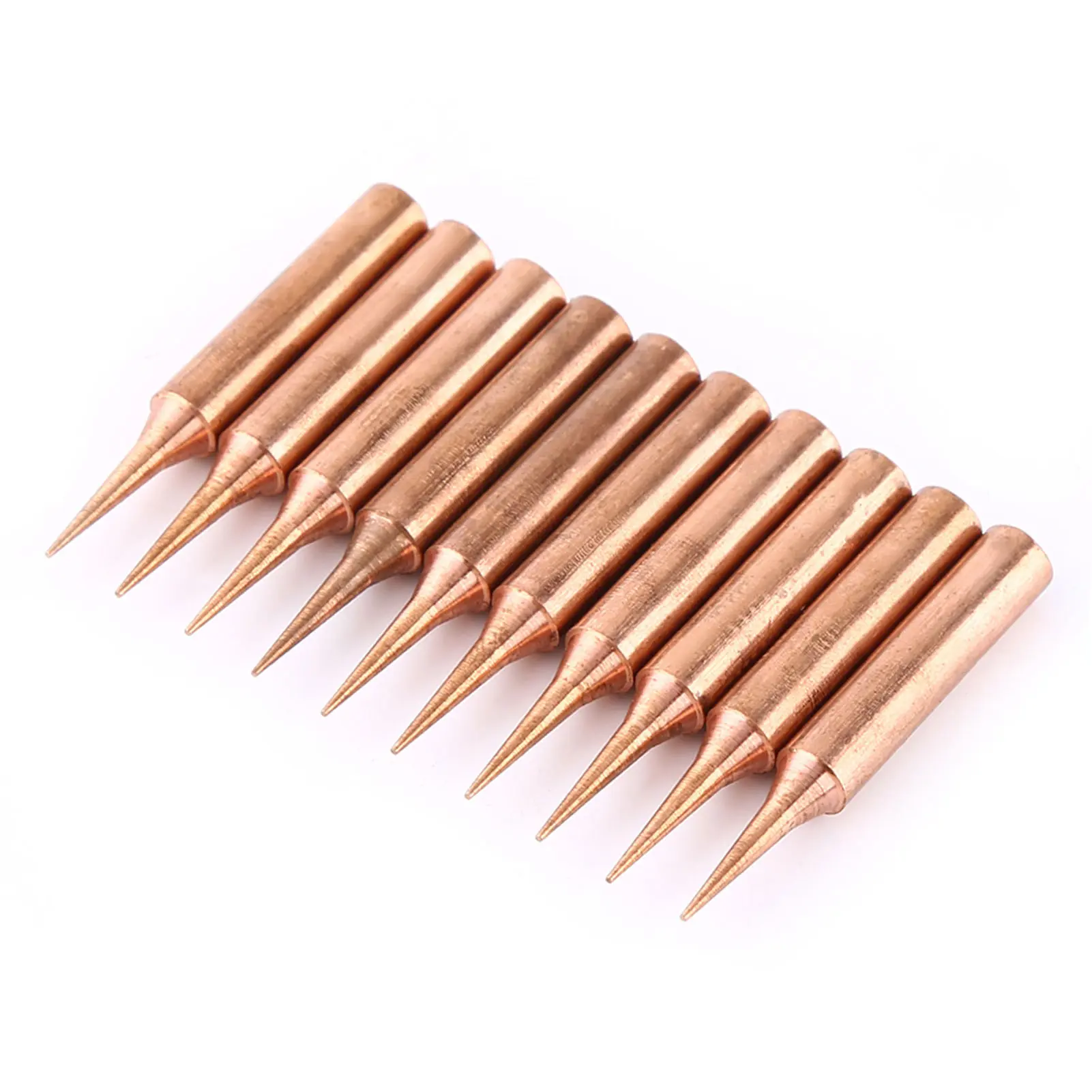 10Pcs Pure Copper Low Temperature Soldering Iron Solder Tips Station Tool 900M-T-I