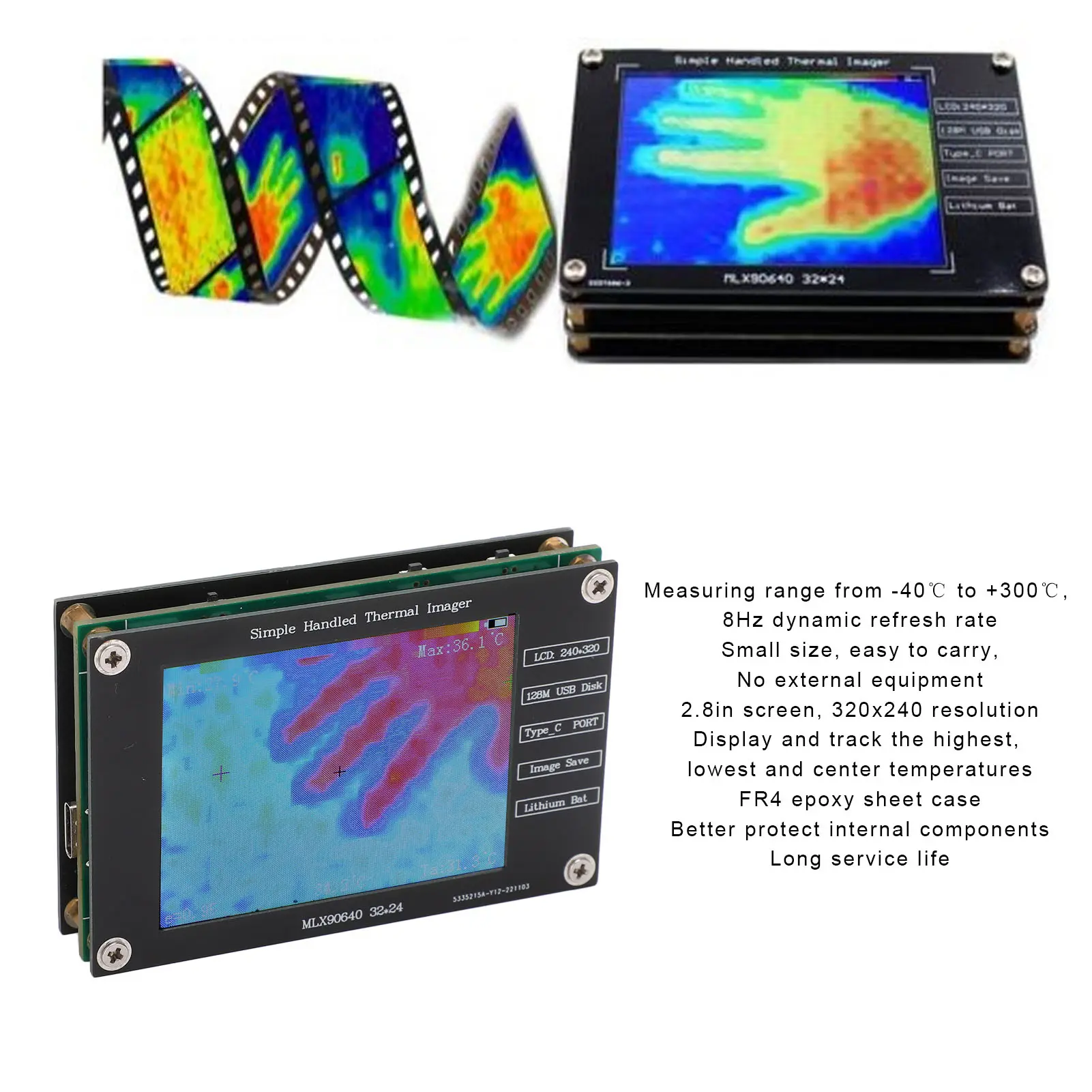 Digital Infrared Thermal Imager Digital Handheld Portable Multifunctional 2.8in LCD Screen