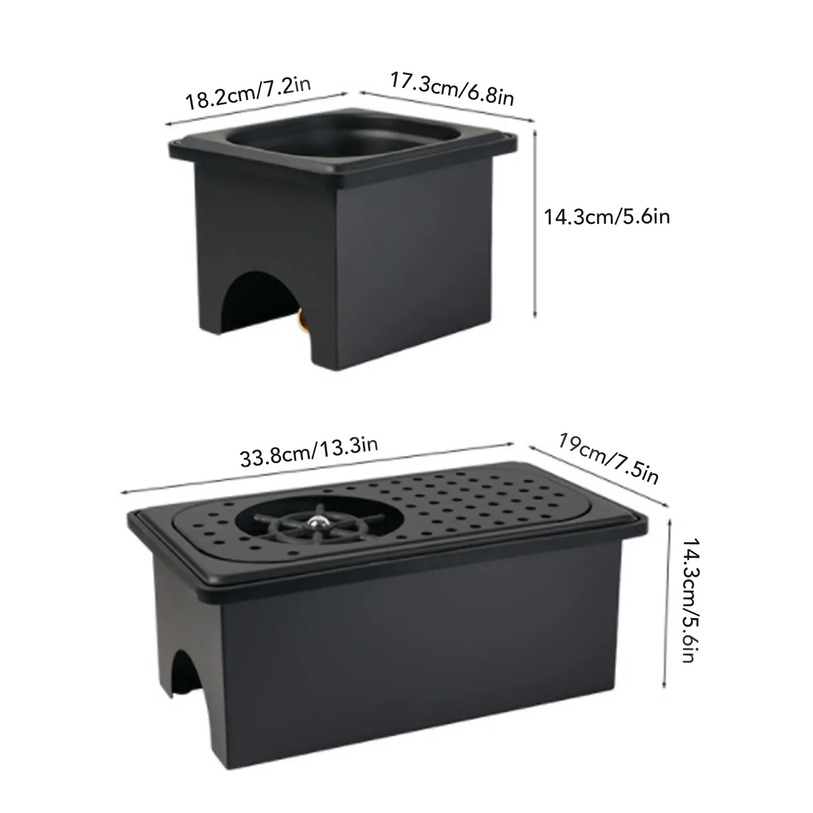 Pitcher Rinser Stainless Steel Free From Opening Kitchen Sink Automatic Glass Cup Washer for Hotel Bar Coffee Milk Tea Cup Black