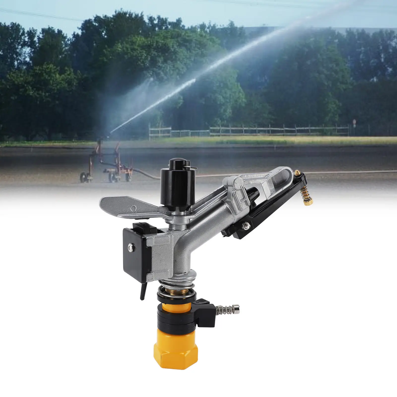 Garden Auto Rotating Sprinkler 360 Degree Auto Rotating Large Area Irrigation Sprinkler with 1‑1/2 Inch FNPT Interface for Yard