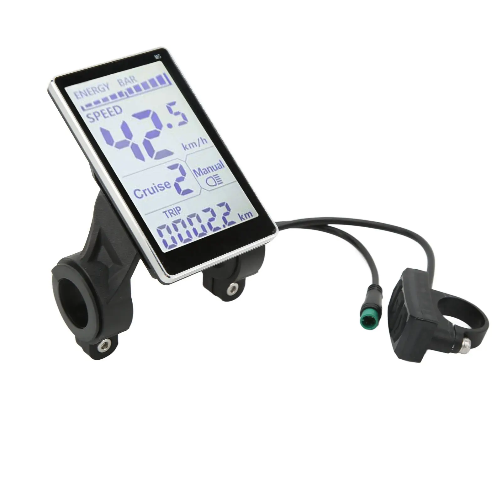 Electric Bike LCD Meter 5 Pin 24V 36V 48V 60V Universal E Scooter M5 LCD Panel Screen for 31.8 22.2mm Electric Bikes