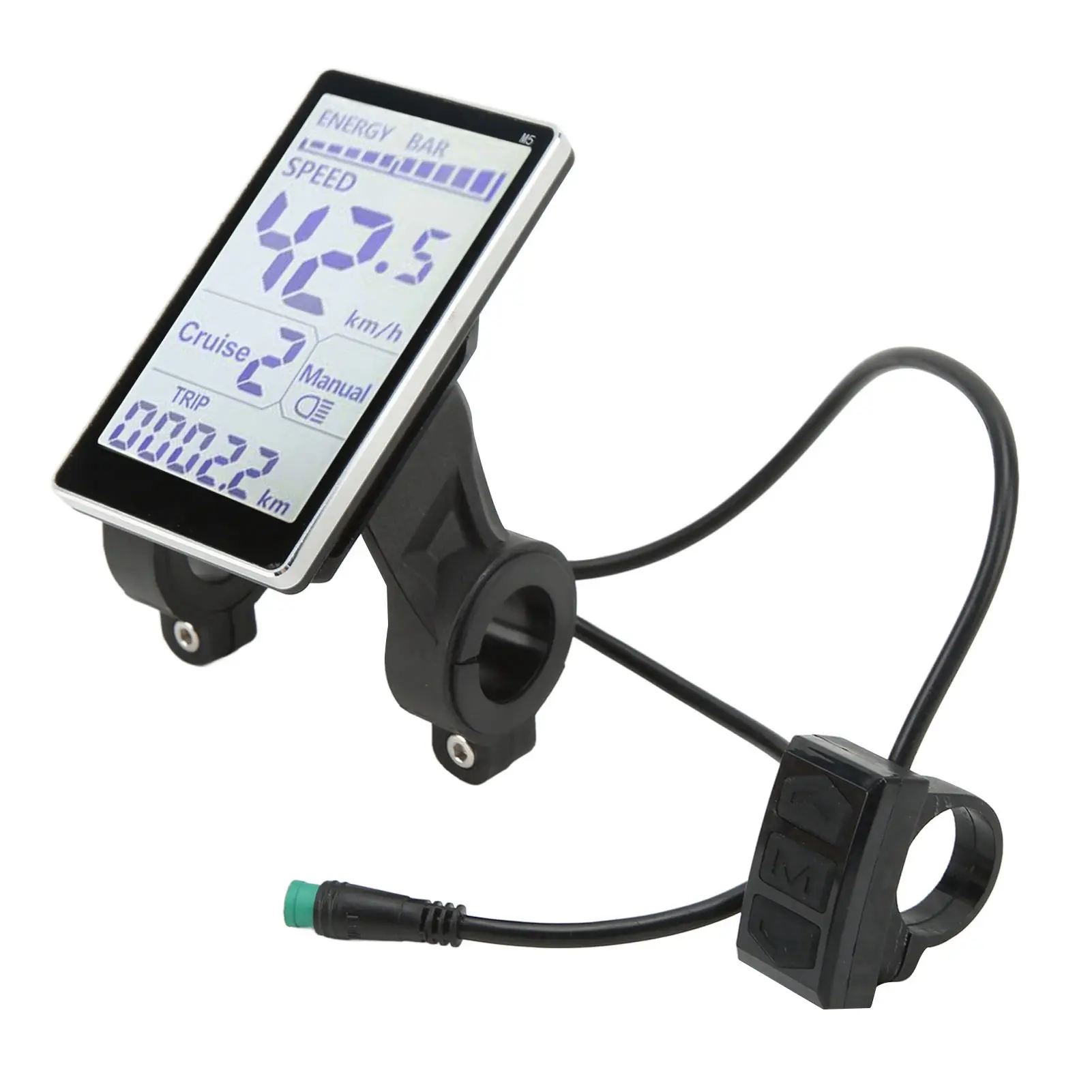 Electric Bike LCD Meter 5 Pin 24V 36V 48V 60V Universal E Scooter M5 LCD Panel Screen for 31.8 22.2mm Electric Bikes