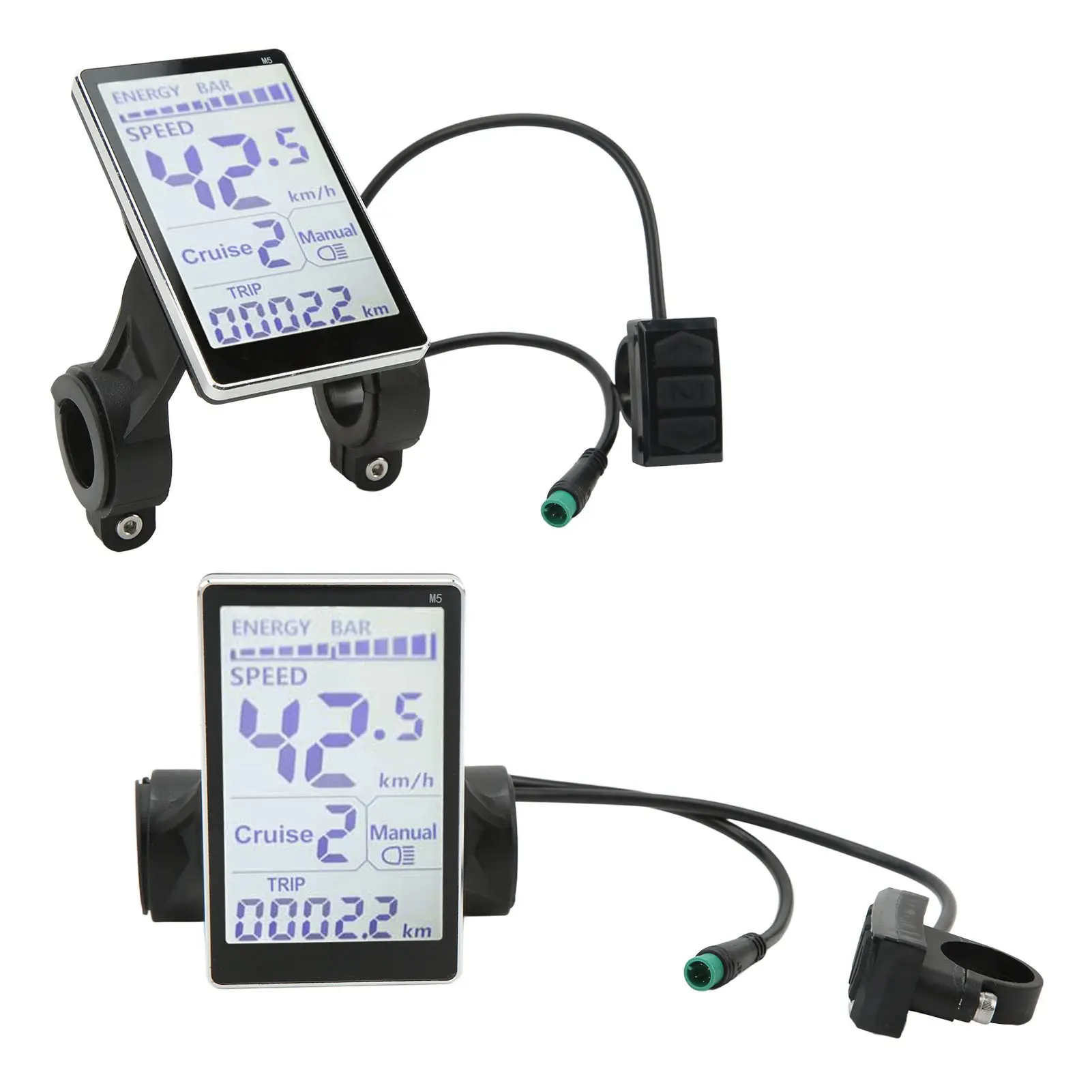 Electric Bike LCD Meter 5 Pin 24V 36V 48V 60V Universal E Scooter M5 LCD Panel Screen for 31.8 22.2mm Electric Bikes