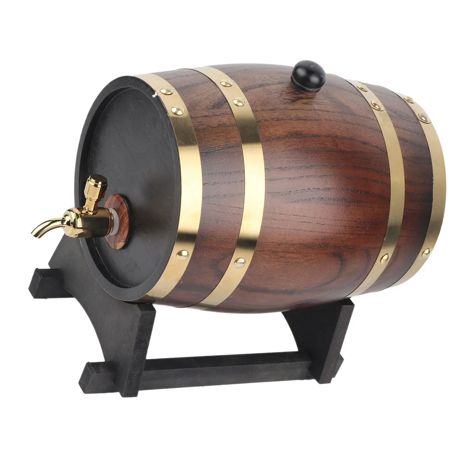 3L Retro Style Oak Wood Red Wine Brandy Whisky Barrel Keg Bucket Container with Faucet