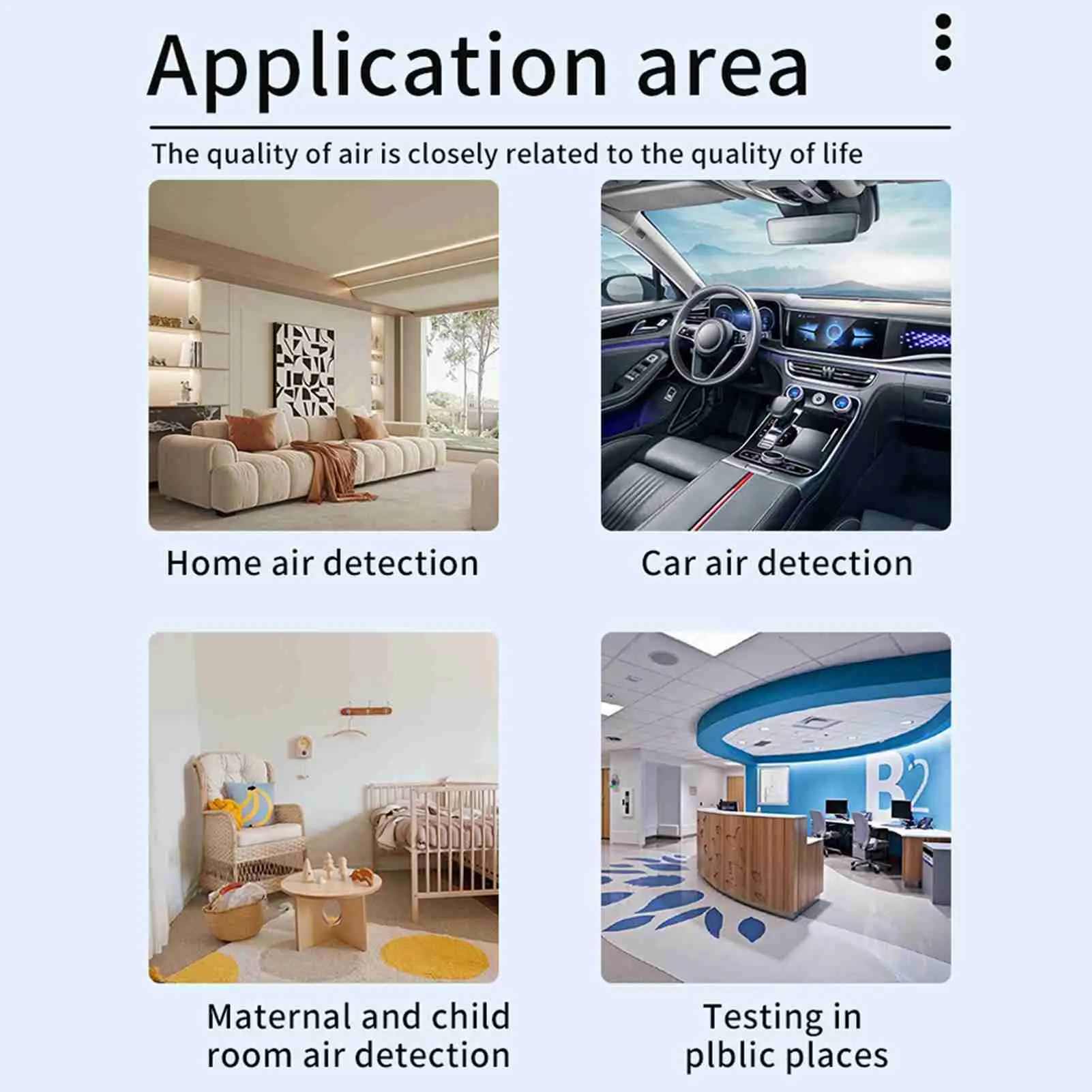 WiFi Air Quality Meter Household HCHO TVOC Carbon Monoxide CO2 PM2.5 PM10 Tester Portable Temperature Humidity Detector 2.8 in