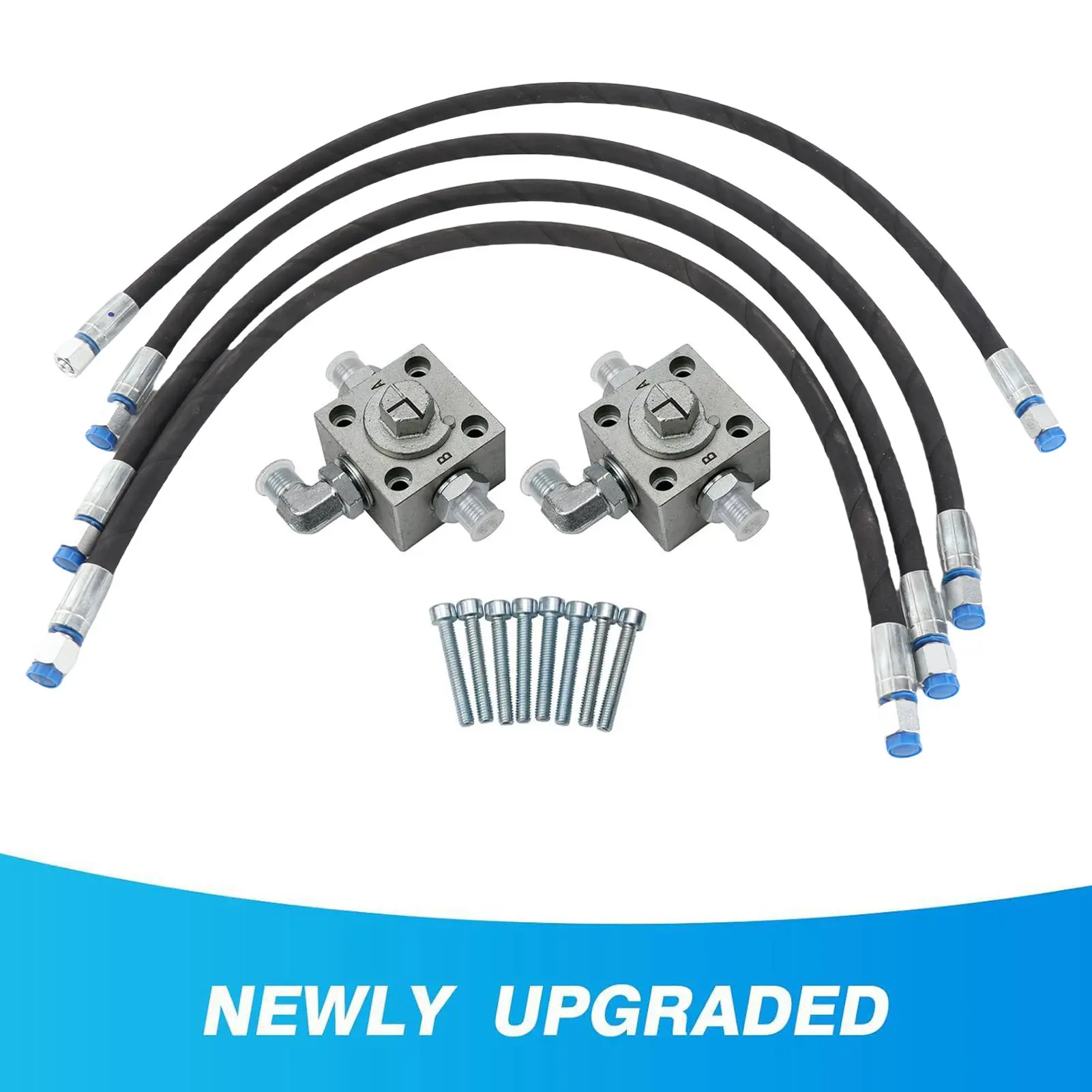 2Pcs 3 Way Diverter Valve for 1-2 Ton Chinese Mini Excavator with 31in Flexible Hoses