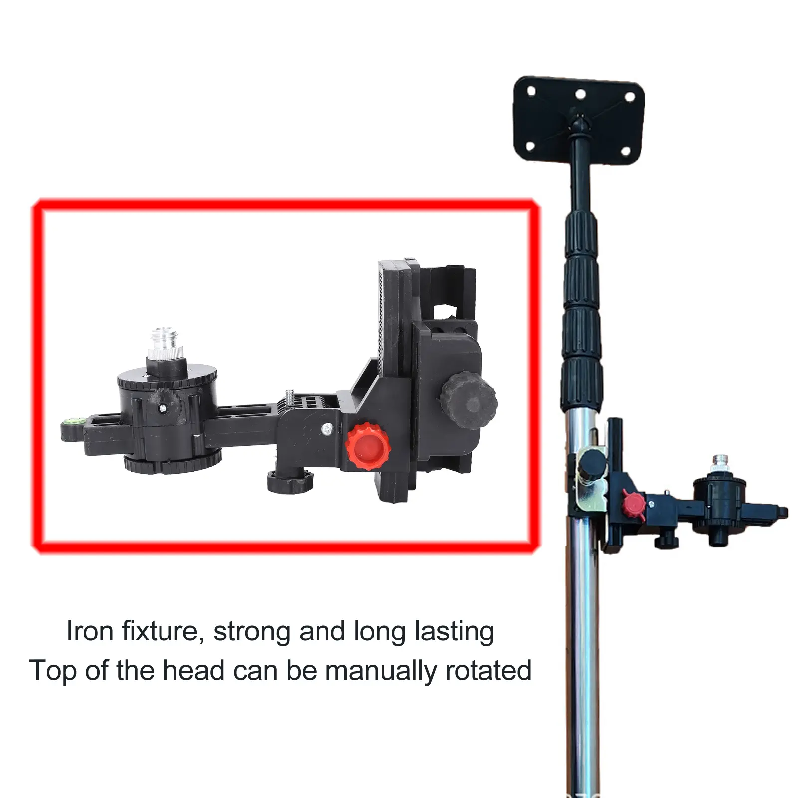 Fine Tuning Bracket Level Adapter 360 Degree Adjustable Support L Shape Pivoting Base with Clip Wall Ceiling Mounted
