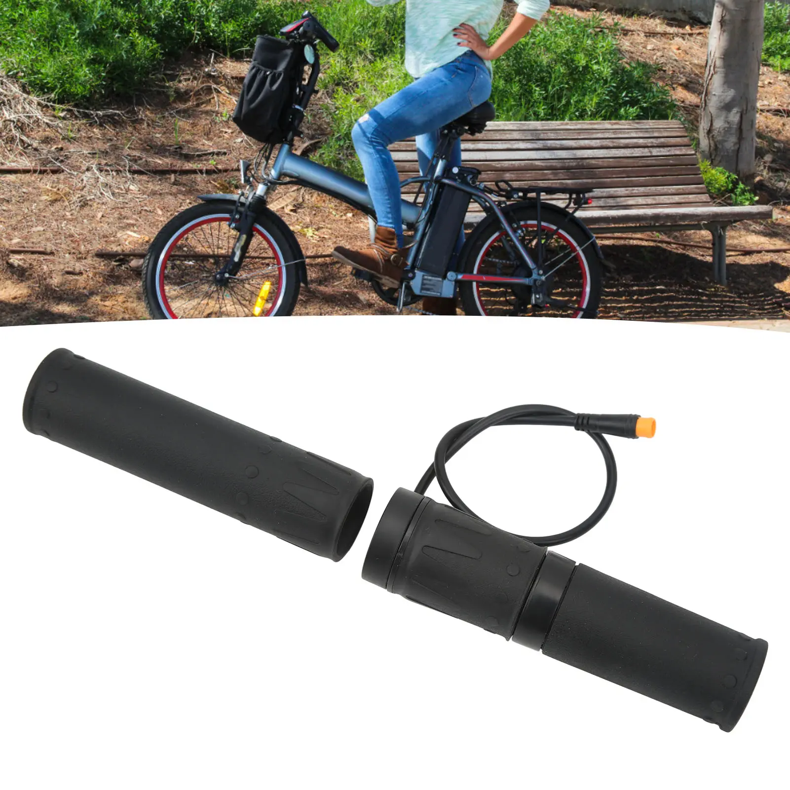 Electric Bike Throttle Grip Rubber Split Half Rotation with Waterproof Joint Bike  Throttle for Repair