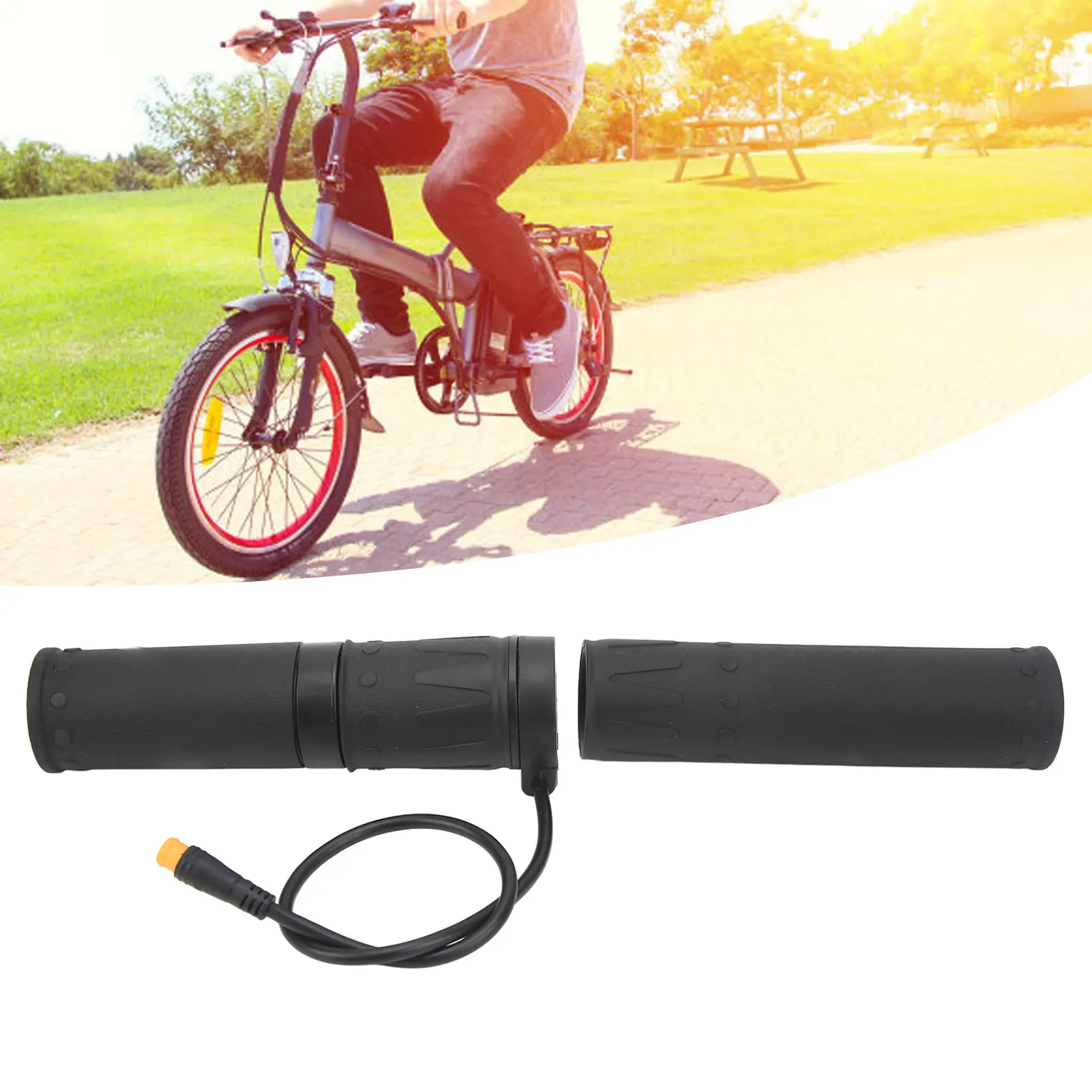 Electric Bike Throttle Grip Rubber Split Half Rotation with Waterproof Joint Bike  Throttle for Repair