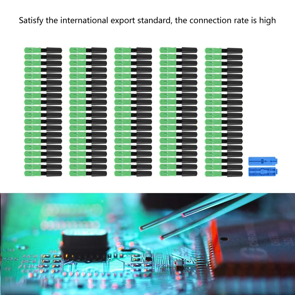 100Pcs SC/APC Embedded Optic Fiber Quick Fast Connector Connecting Adapter(straight plug)