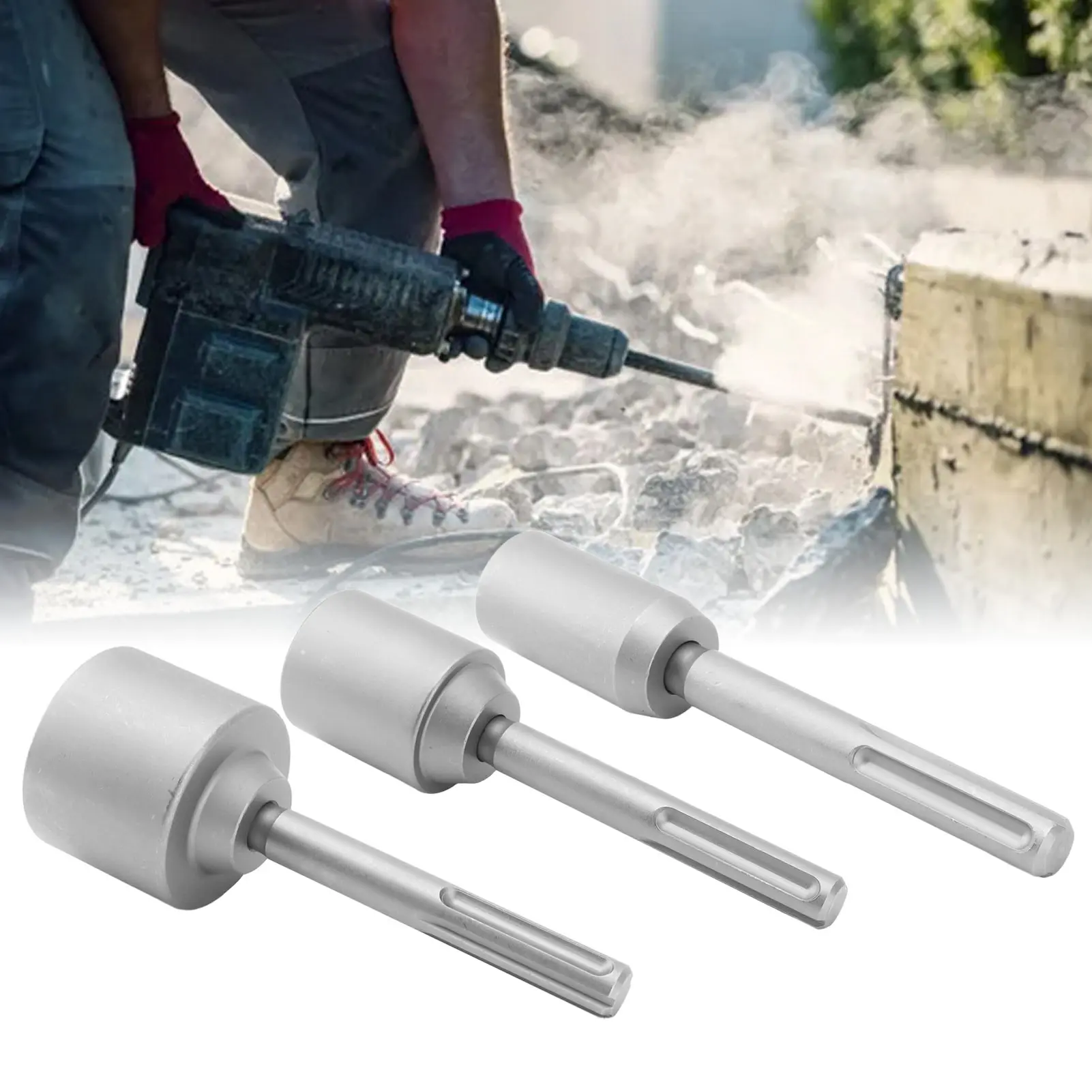 T Post Driver 5 Pits Shank Steel Fence Post Driver Hand Post Pounder Hammer Drill Attachment 20cm Length